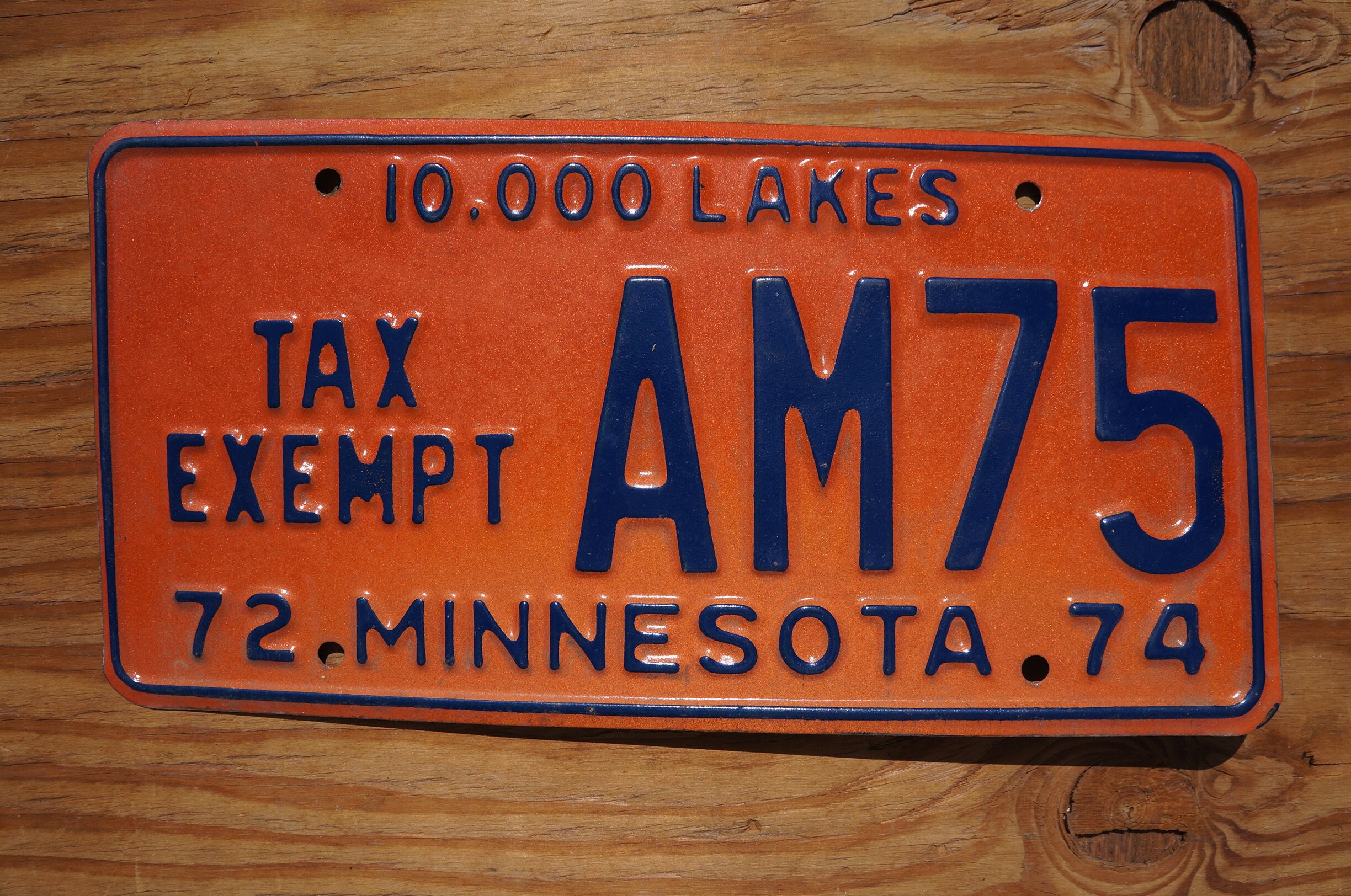 1972 1974 Minnesota TAX EXEMPT License Plate AM75 Etsy UK