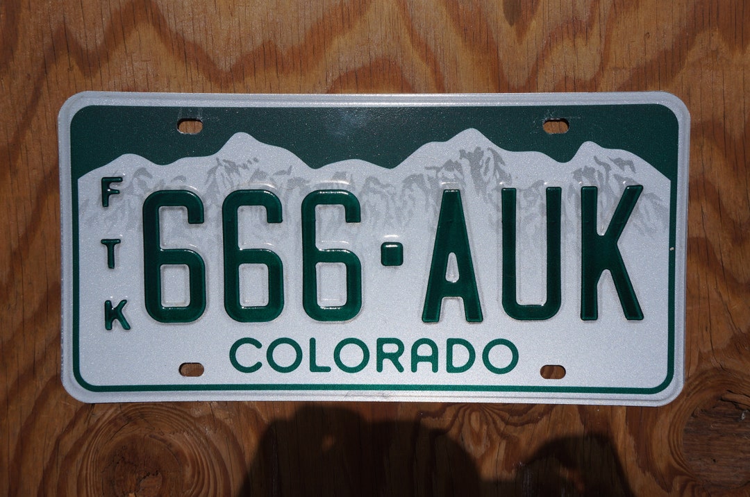Colorado Snow Mountains Green License Plates # 666 - AUK - Etsy