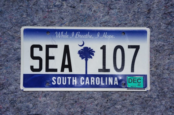 2022 South Carolina Palm Tree License Plate # SEA 107 - Etsy Denmark