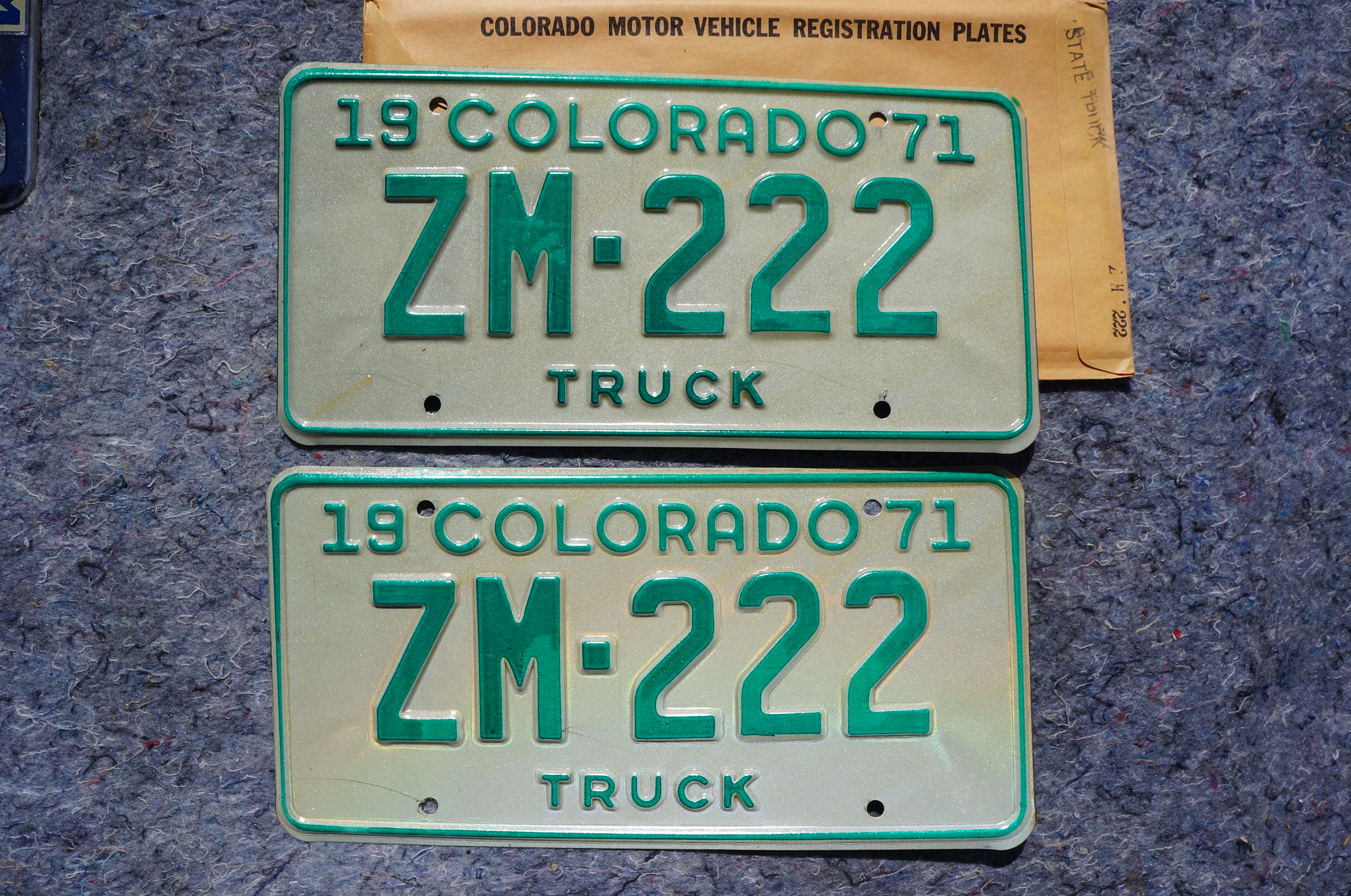 1971 Colorado Truck License Plate PAIR - Unused ZM-222 - Etsy