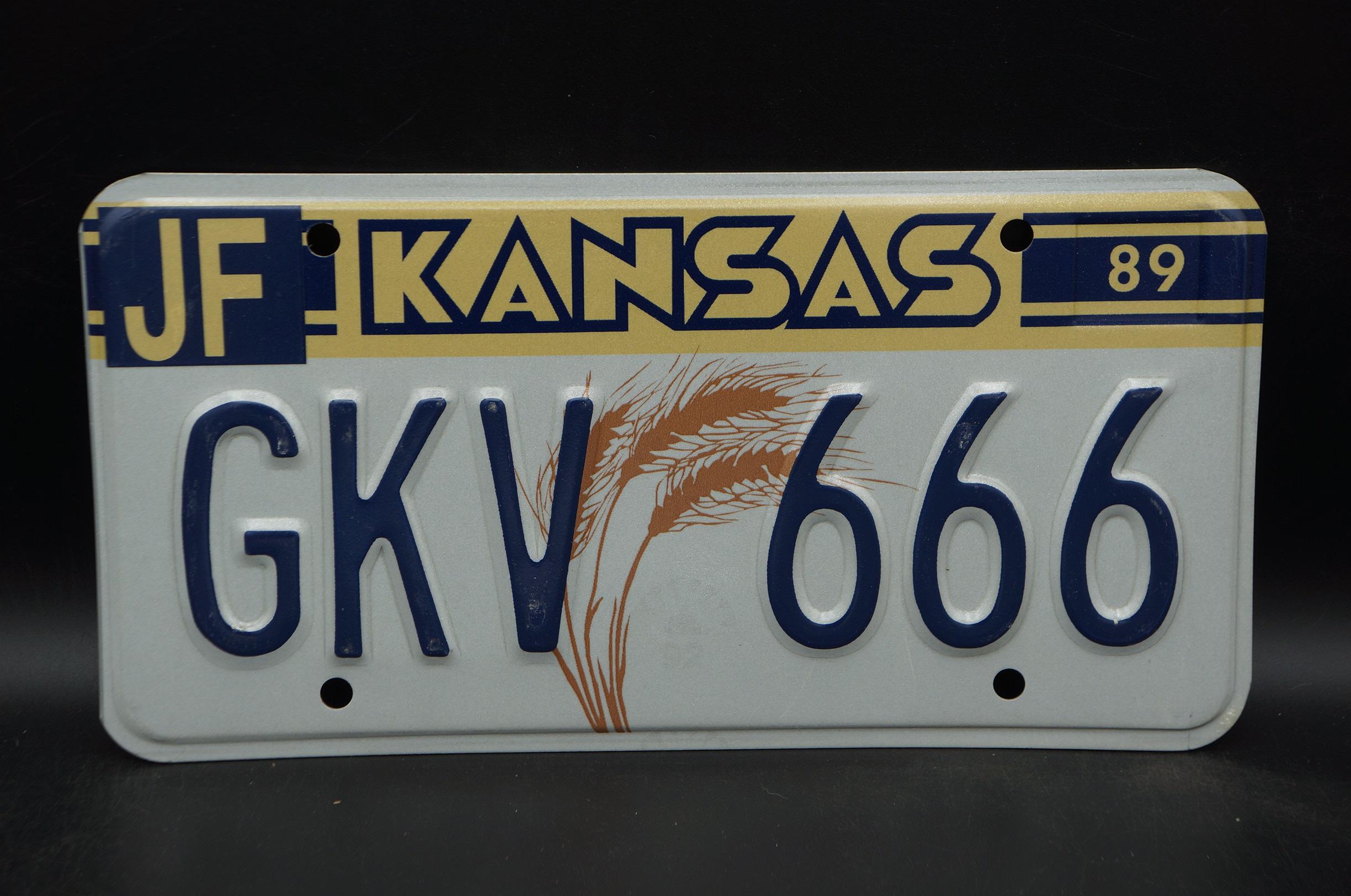 【ヴィンテージ】KANSAS’66 ナンバープレート 1989 Kansas WHEAT Vintage License Plate # GKV 666 - Etsy