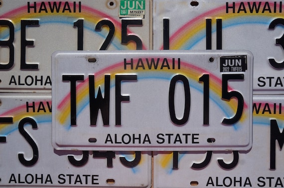 ワイキキ Aloha State プレート Hawaii Rainbow License Plate - Aloha State - Etsy Canada