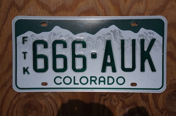 Colorado Snow Mountains Green License Plates # 666 - AUK - Etsy
