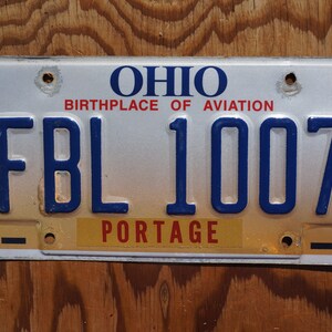 Ohio Portage County Vintage License Plate # FBL 1007