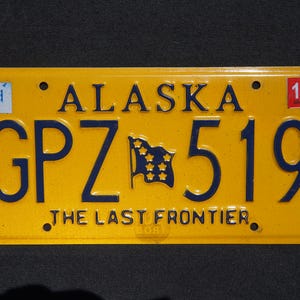2016 Alaska Yellow Flag License Plate - the Last Frontier # GPZ