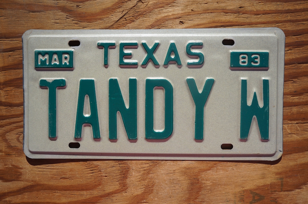 1983 Texas Vanity Vintage License Plate TANDY W Etsy