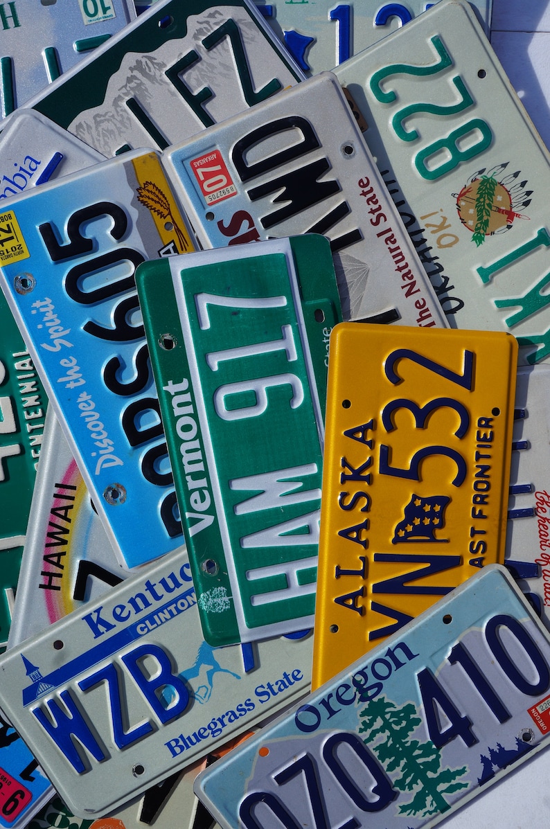 License Plates ALL 50 STATES Territories Countries Good Etsy