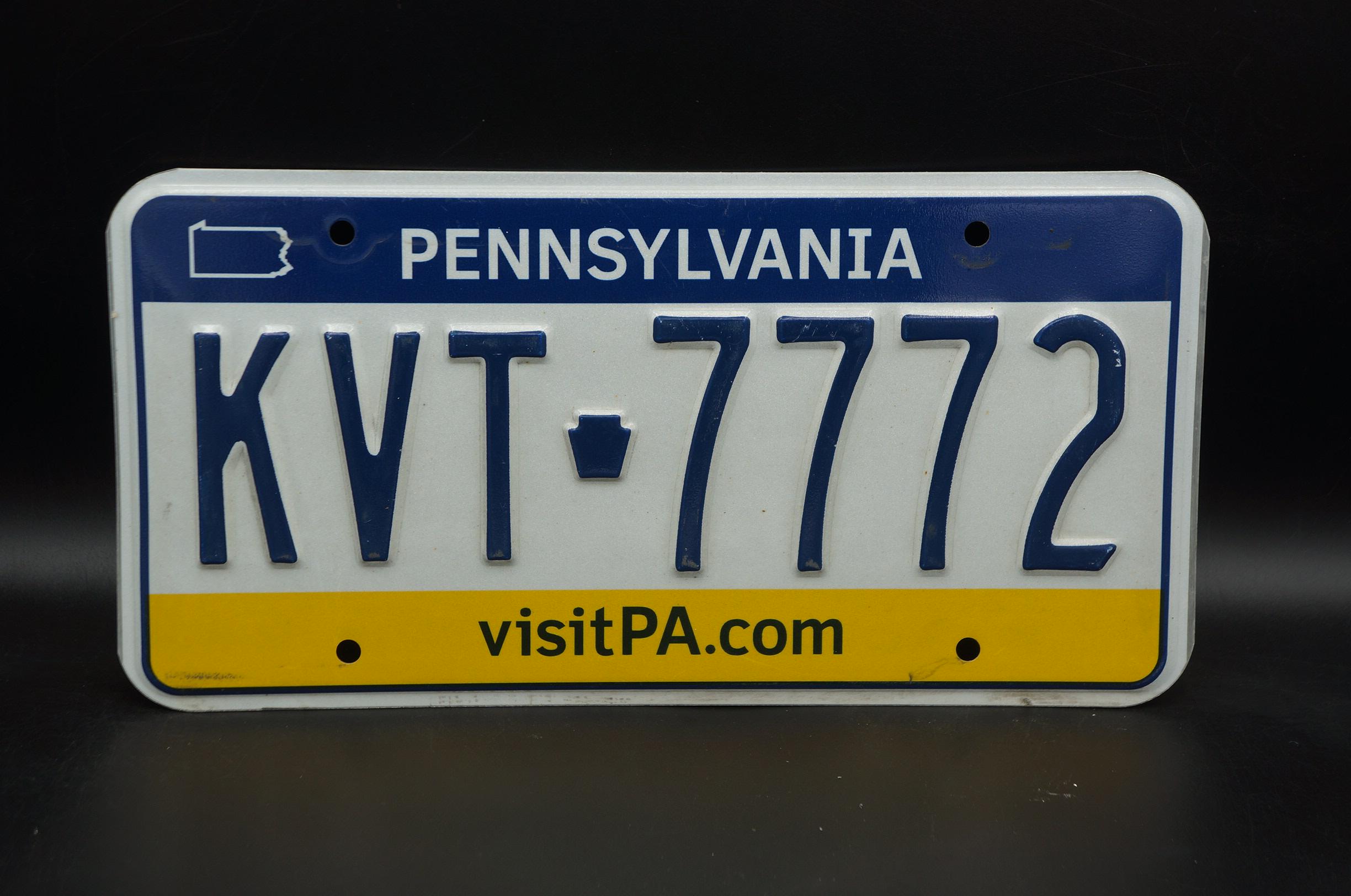 Pennsylvania License Plate # KVT - 7772 - Etsy