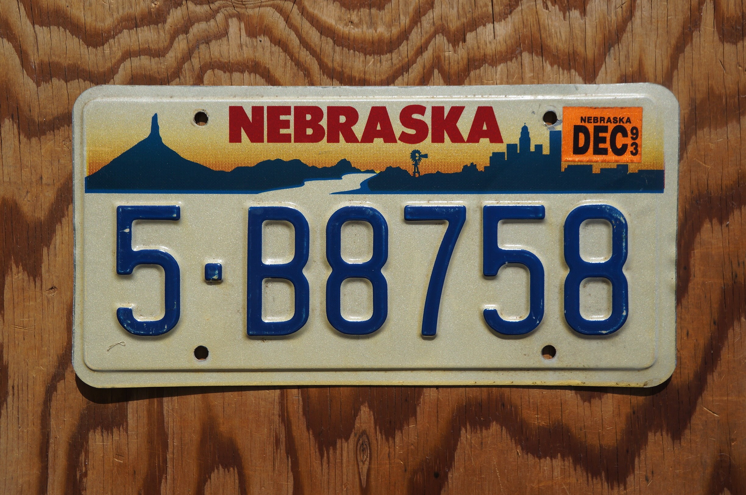 1993 Nebraska WINDMILL RIVER CITY Chimney Rock Sunset License