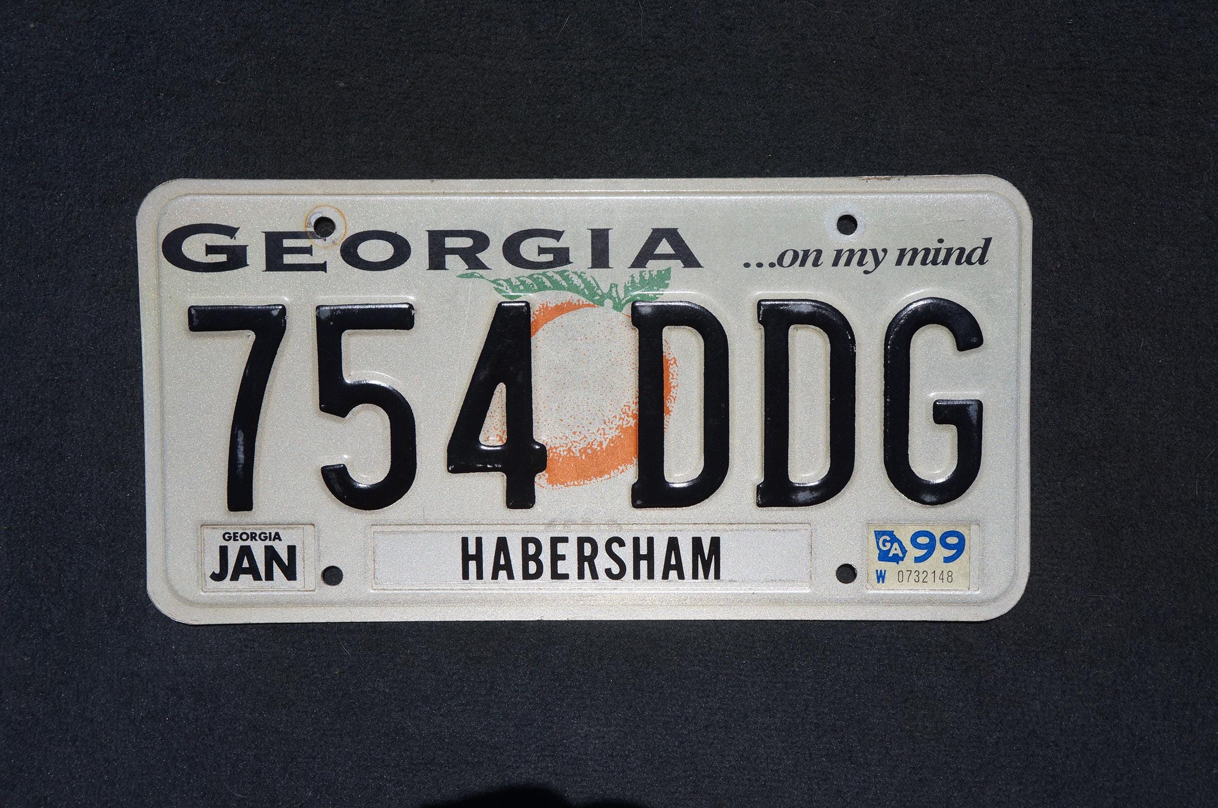1999 Georgia on My Mind Peach License Plate HABERSHAM County - Etsy