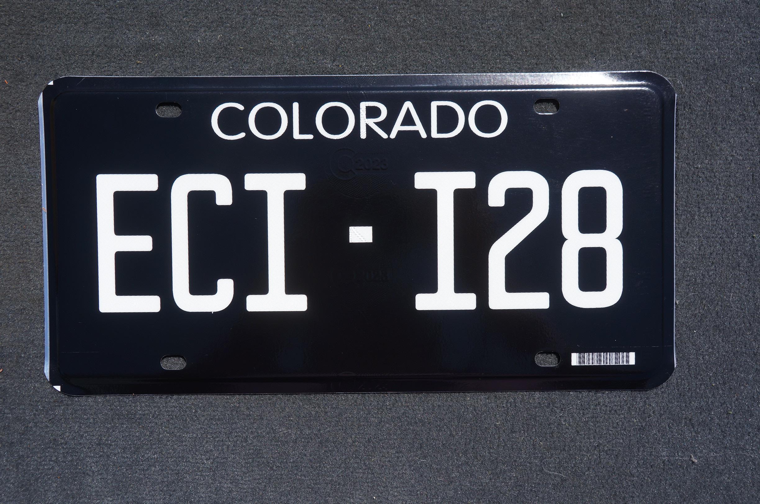 2023 Colorado NEW DESIGN Historic BLACK Blackout Flat License