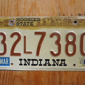 1984 Indiana Graphic License Plate Hooster State