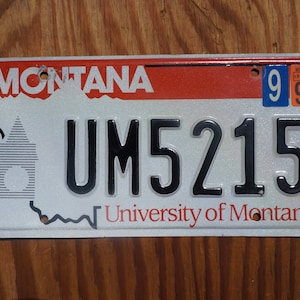 1998 Montana License Plate University of Montana