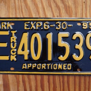 1995 Arkansas TRUCK APPORTIONED License Plate