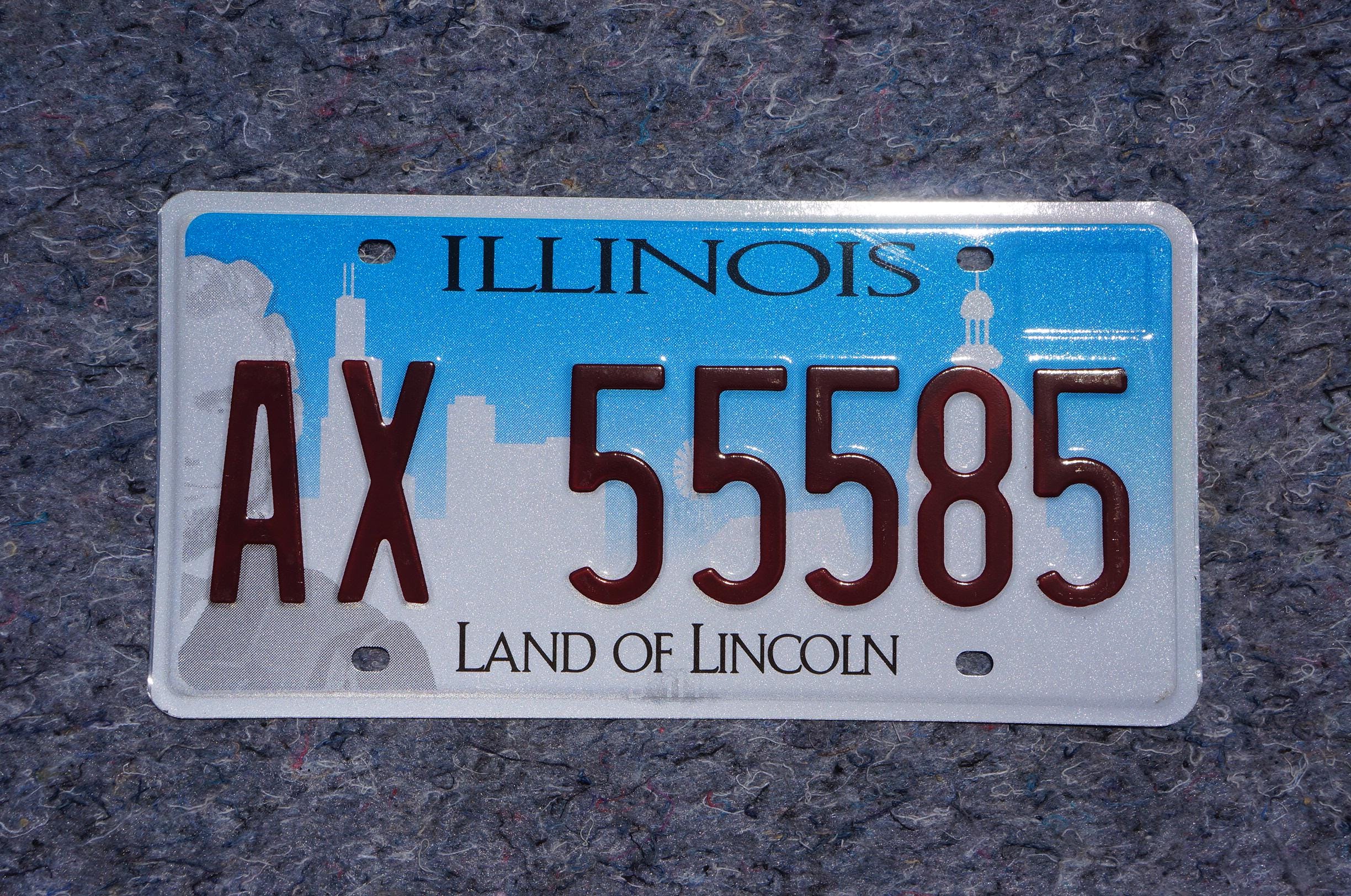 Illinois License Plate # AX 55585 - Etsy