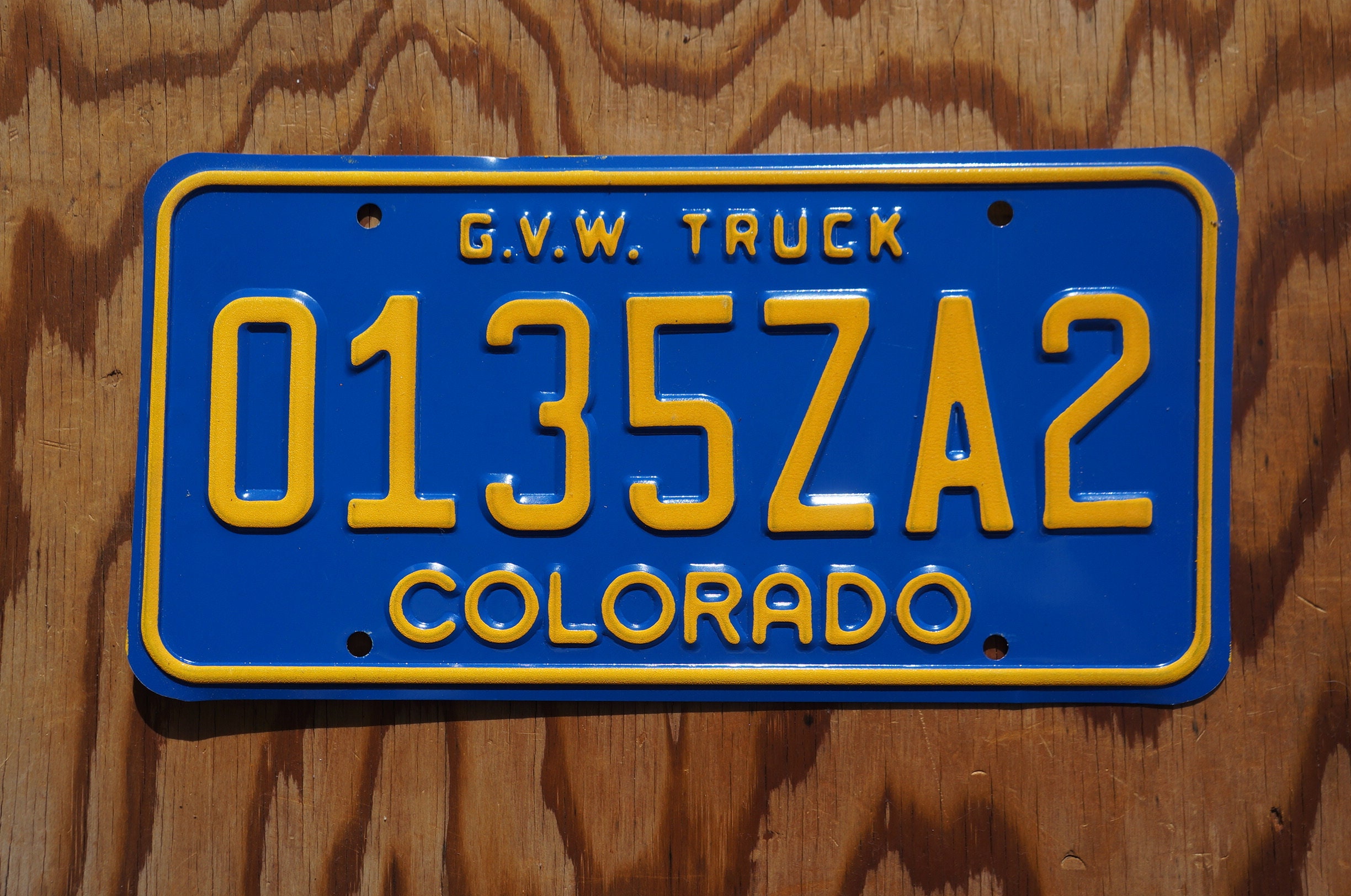 ミント コロラド GVW トラック ブルー ヴィンテージ ナンバー プレート