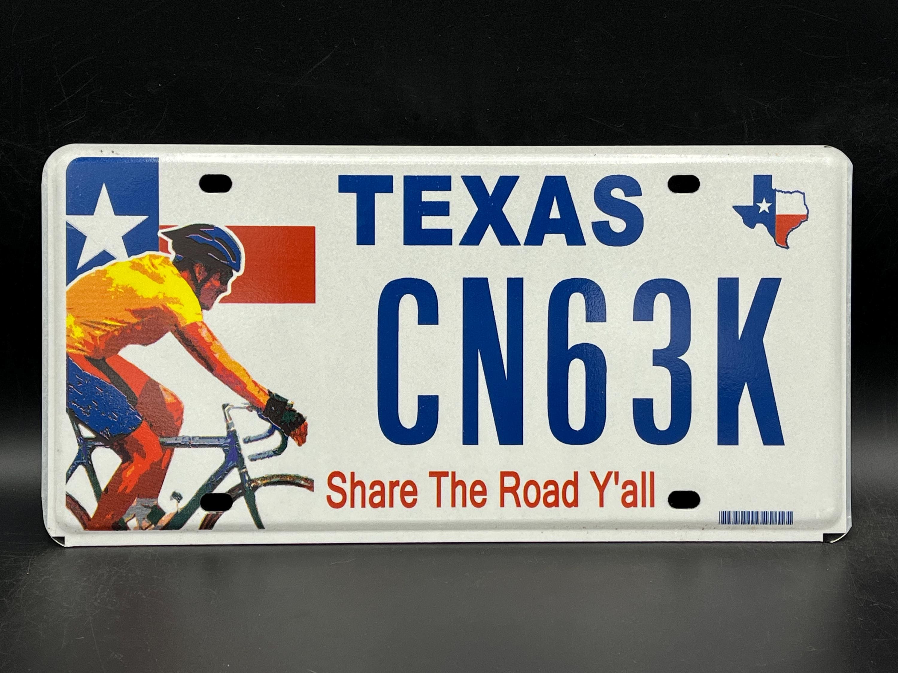 Mini Plaque D'Immatriculation Texas - Vélo/Déco - Avec Stickers - Neuf