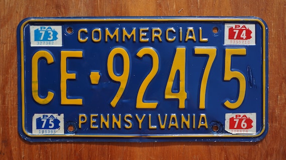 1973 1974 1975 1976 Pennsylvania Blue Vintage License Plate - Etsy