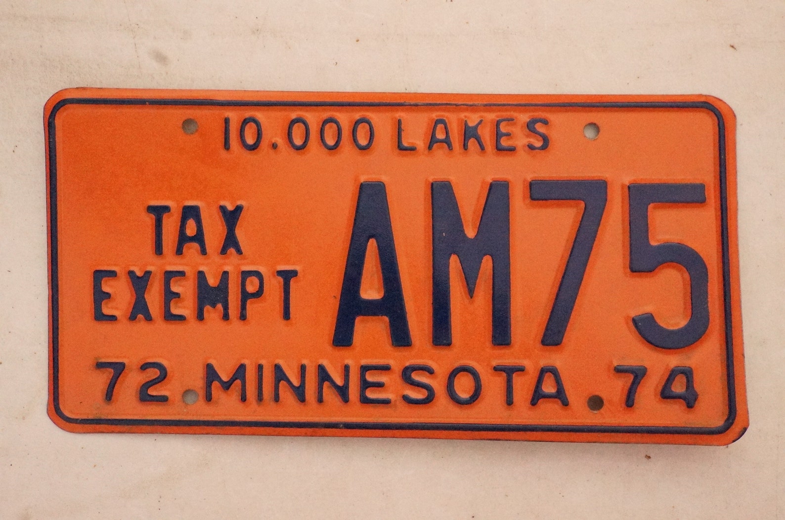 1972 1974 Minnesota TAX EXEMPT License Plate AM75 Etsy UK