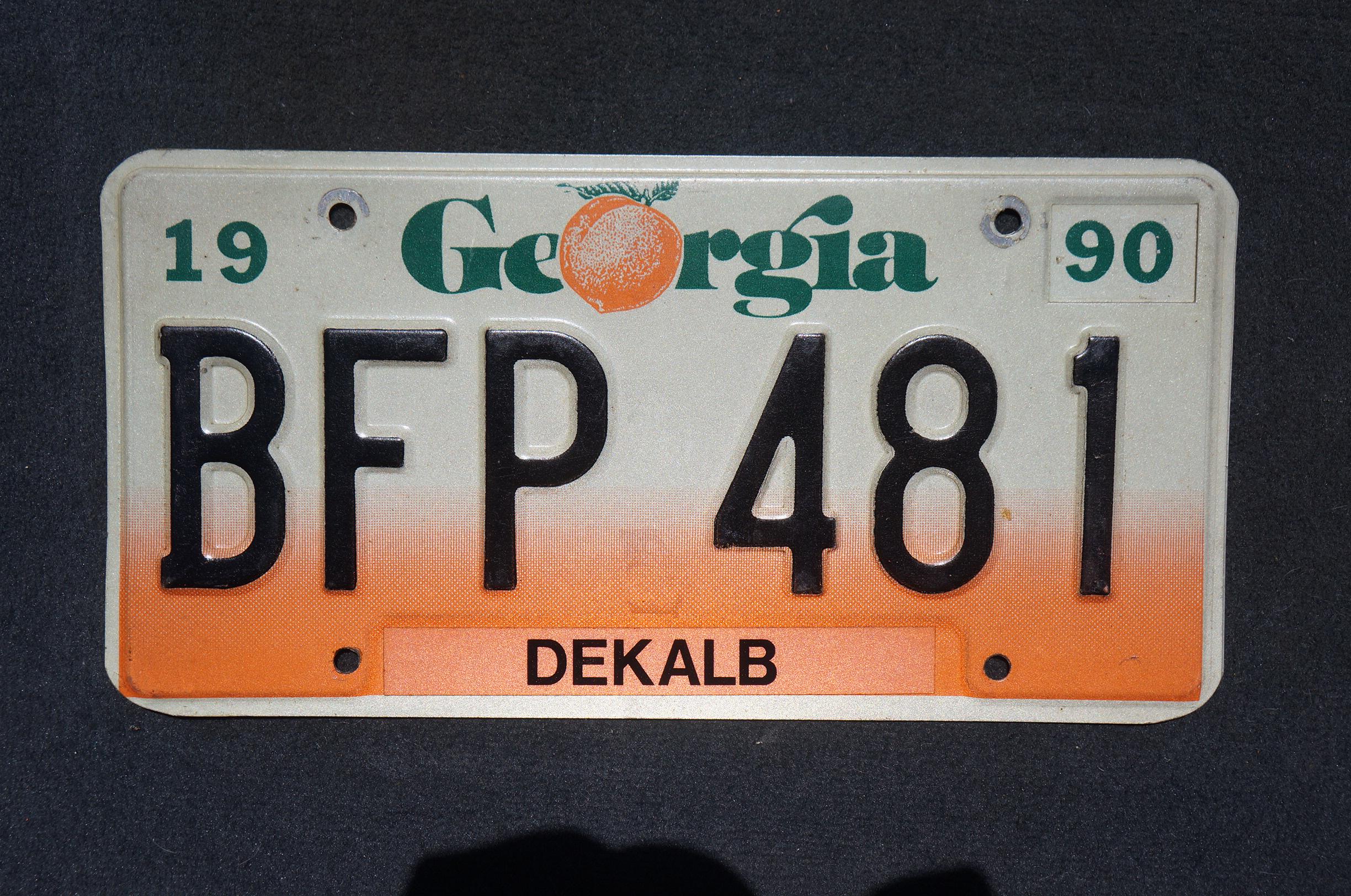1990 Georgia Peach License Plate DEKALB County - Etsy