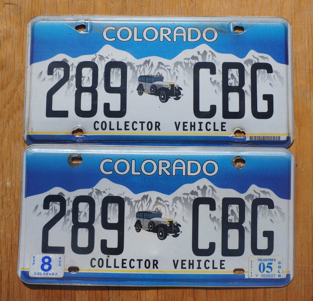 2005 Colorado COLLECTOR VEHICLE License Plate Set / Pair Etsy