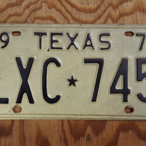 1973 Texas Lone Star State License Plate # LXC - 745