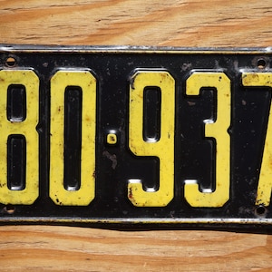 1944 North Dakota Schwarzes Vintage Nummernschild # 80 - 937