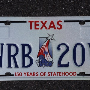 One or More - Texas Star Flag Embossed License Plate - 150 Years Of Statehood