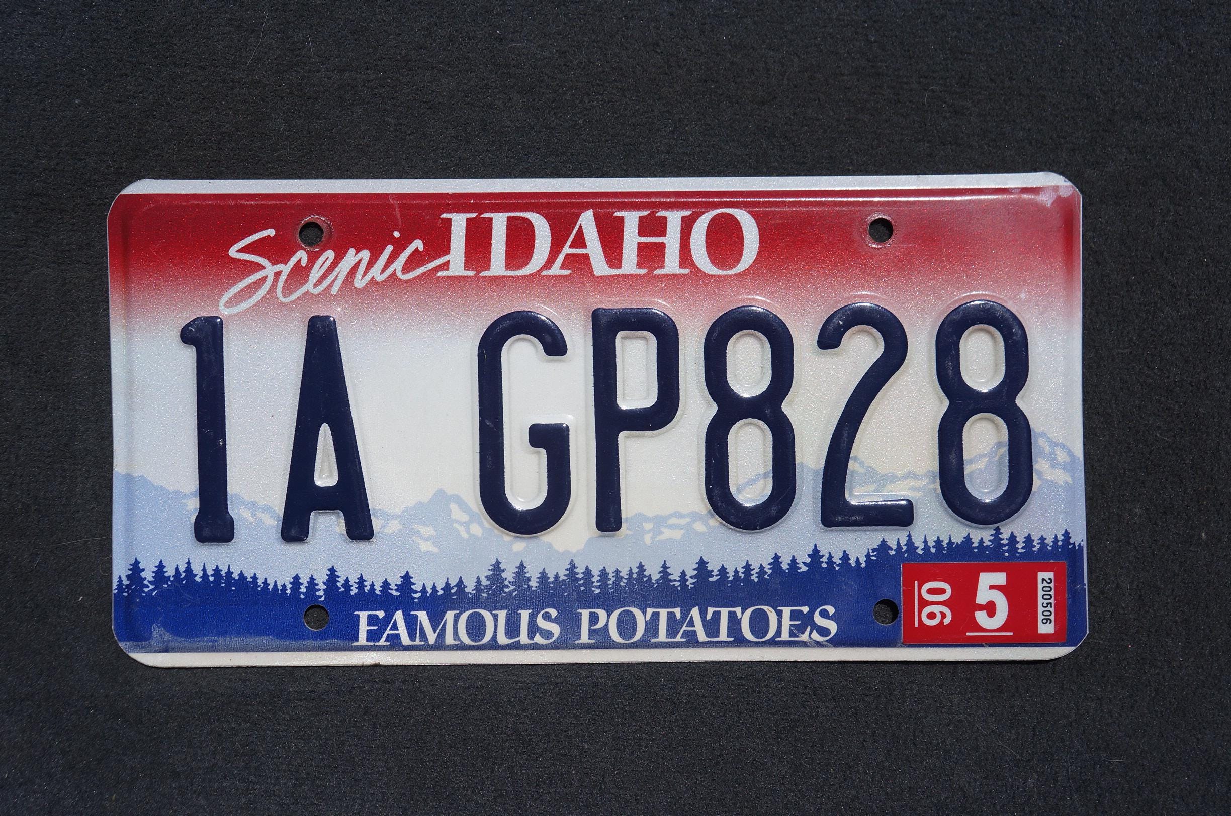 1990 Scenic Idaho License Plate FAMOUS POTATOS # 1A GP828 - Etsy
