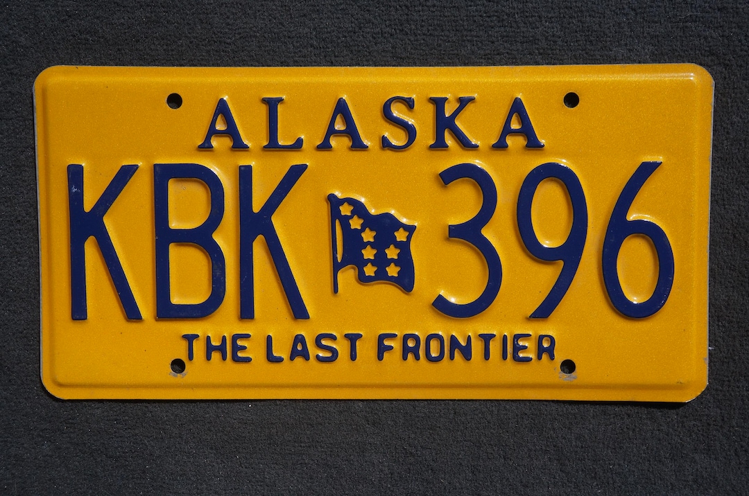 Alaska Yellow Flag License Plate - the Last Frontier - Etsy