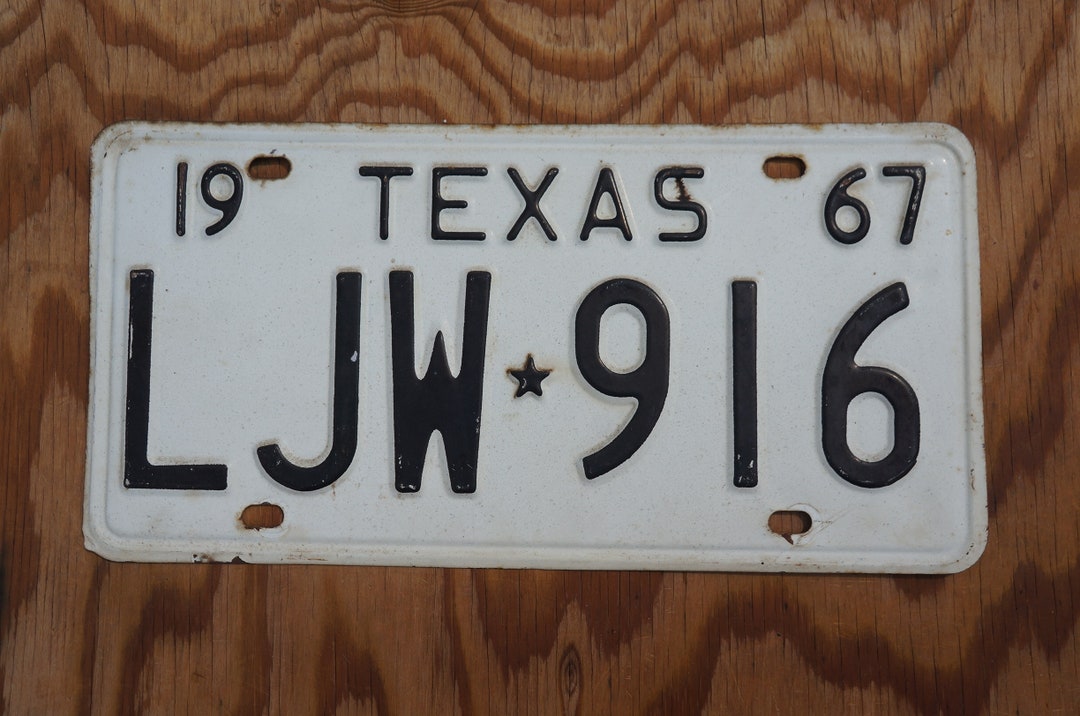 1967 Texas Vintage Lone Star License Plate Etsy