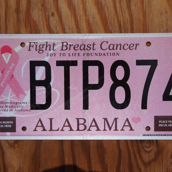 Alabama PINK RIBBON - Fight Breast Cancer - Women Heath - Cancer - License Plate