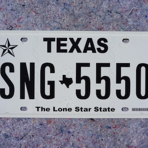 White Texas License Plate # SNG - 5550 the Lone Star State - Etsy
