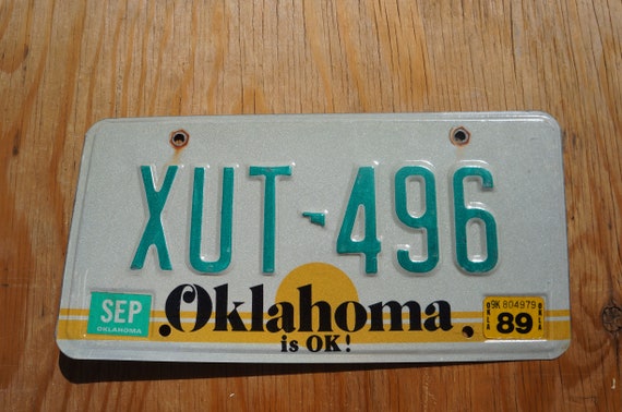Plaque D'immatriculation Américaine Vintage Oklahoma APR - Pour Vélo Ou Déco - Usée