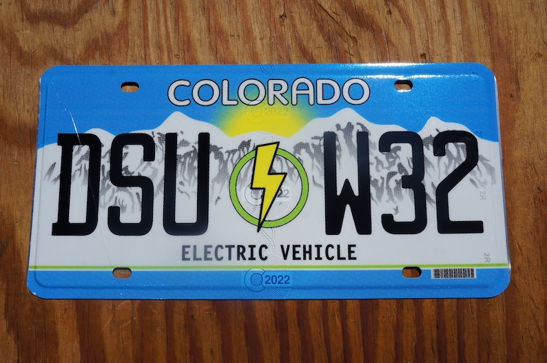 Colorado ELECTRIC VEHICLE License Plate Etsy