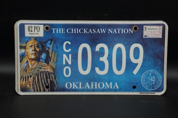 2002 Oklahoma License Plate - CHICKASAW NATION - Native American
