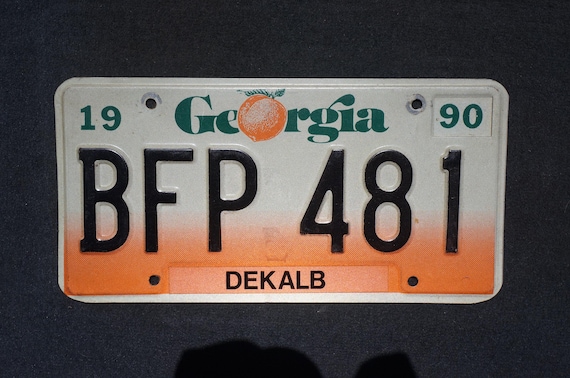1990 Georgia Peach License Plate DEKALB County - Etsy