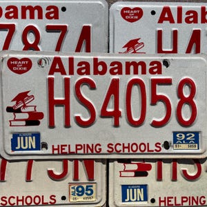 ONE OR MORE - 1990s Alabama Helping Schools Vintage License Plate - Education Books Students