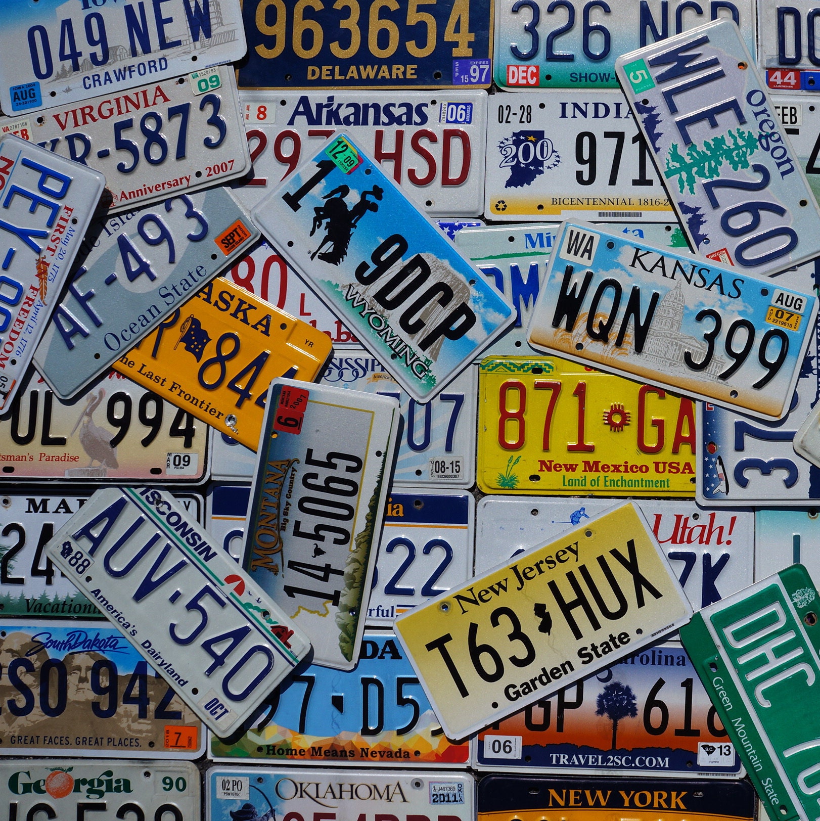 License Plate ALL 50 STATES Territories Countries Good - Etsy