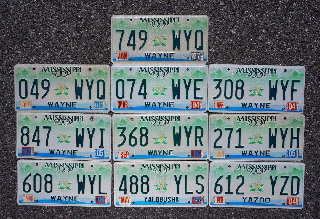 Bulk Mississippi License Plates: Authentic Graphic Tags for