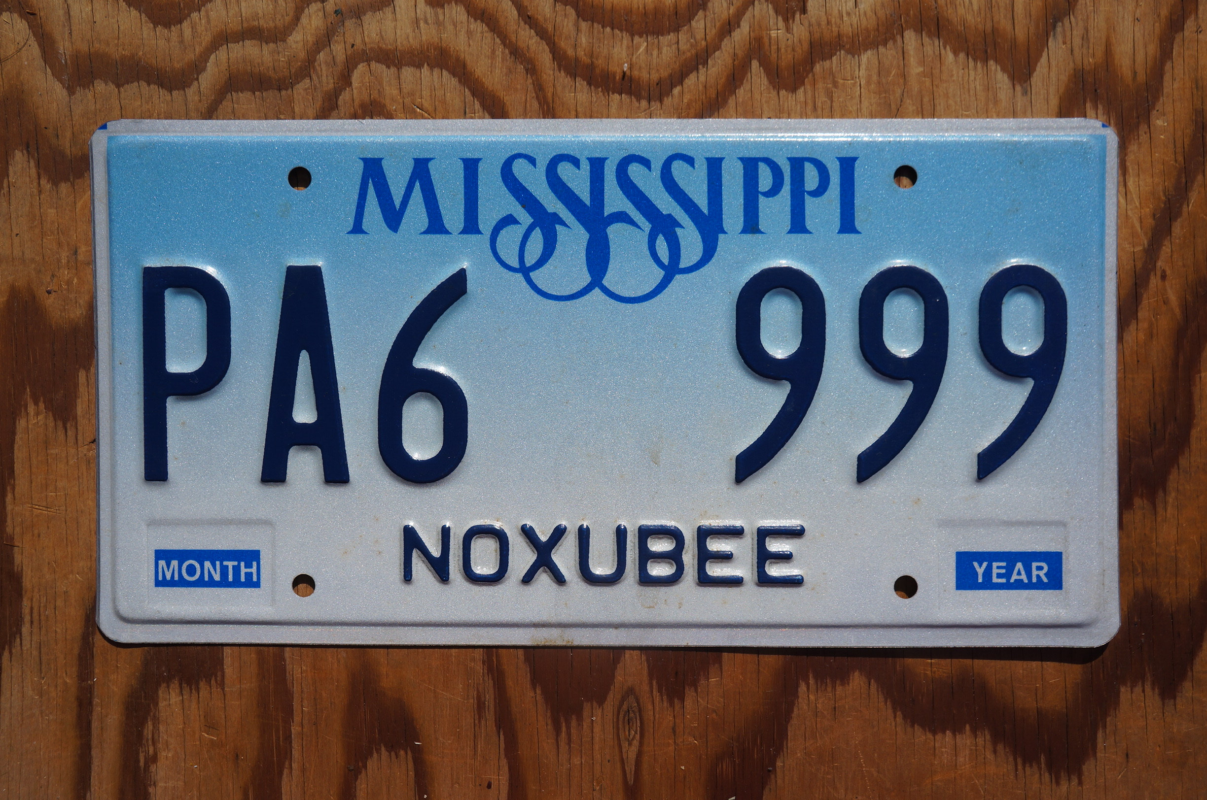 Mississippi Blue Vintage License Plate - PA6 999 - Etsy