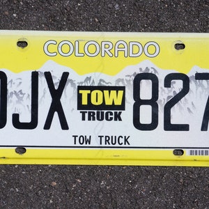 Colorado Mountain TOW TRUCK Yellow License Plate