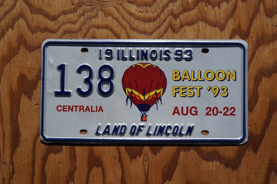 1993 イリノイ州ナンバープレート 熱気球フェスティバル セントラリア