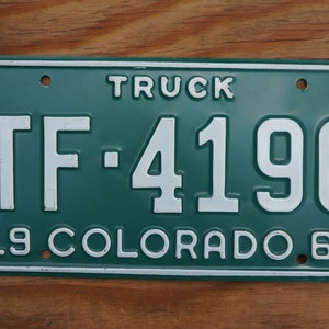 1968 Colorado Truck Green License Plate
