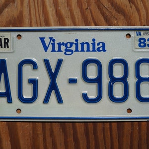 1983 Virginia Vintage Biała tablica rejestracyjna