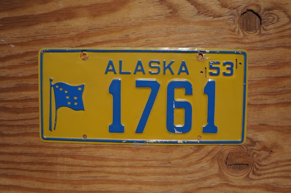 1953 アラスカ ナンバープレート FLAG # 1761 下位番号 4 桁 - Etsy 日本