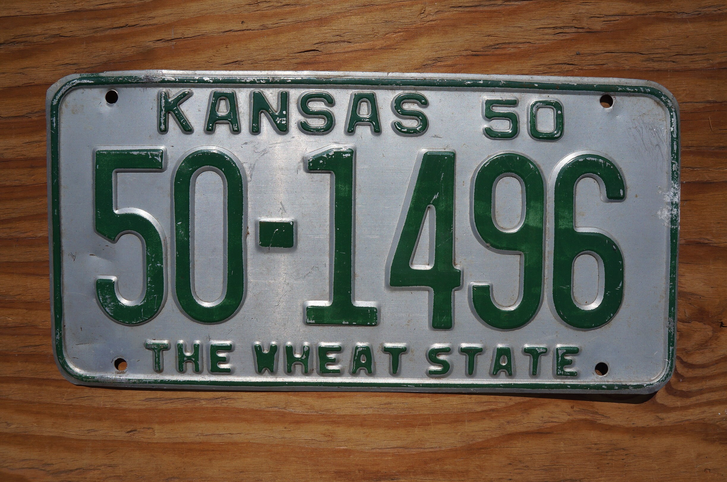 1950 Kansas License Plate 50 1496 Etsy