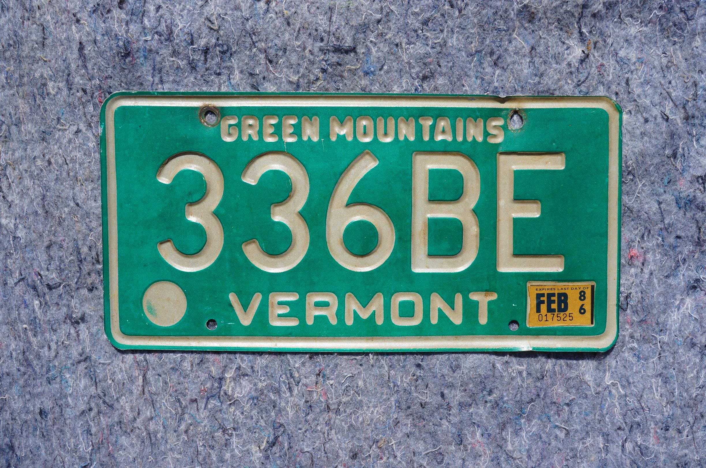 1986 Vermont Green Mountains Vintage License Plate - Etsy