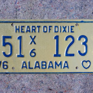 1976 Alabama Vintage License Plate # 51 - 123
