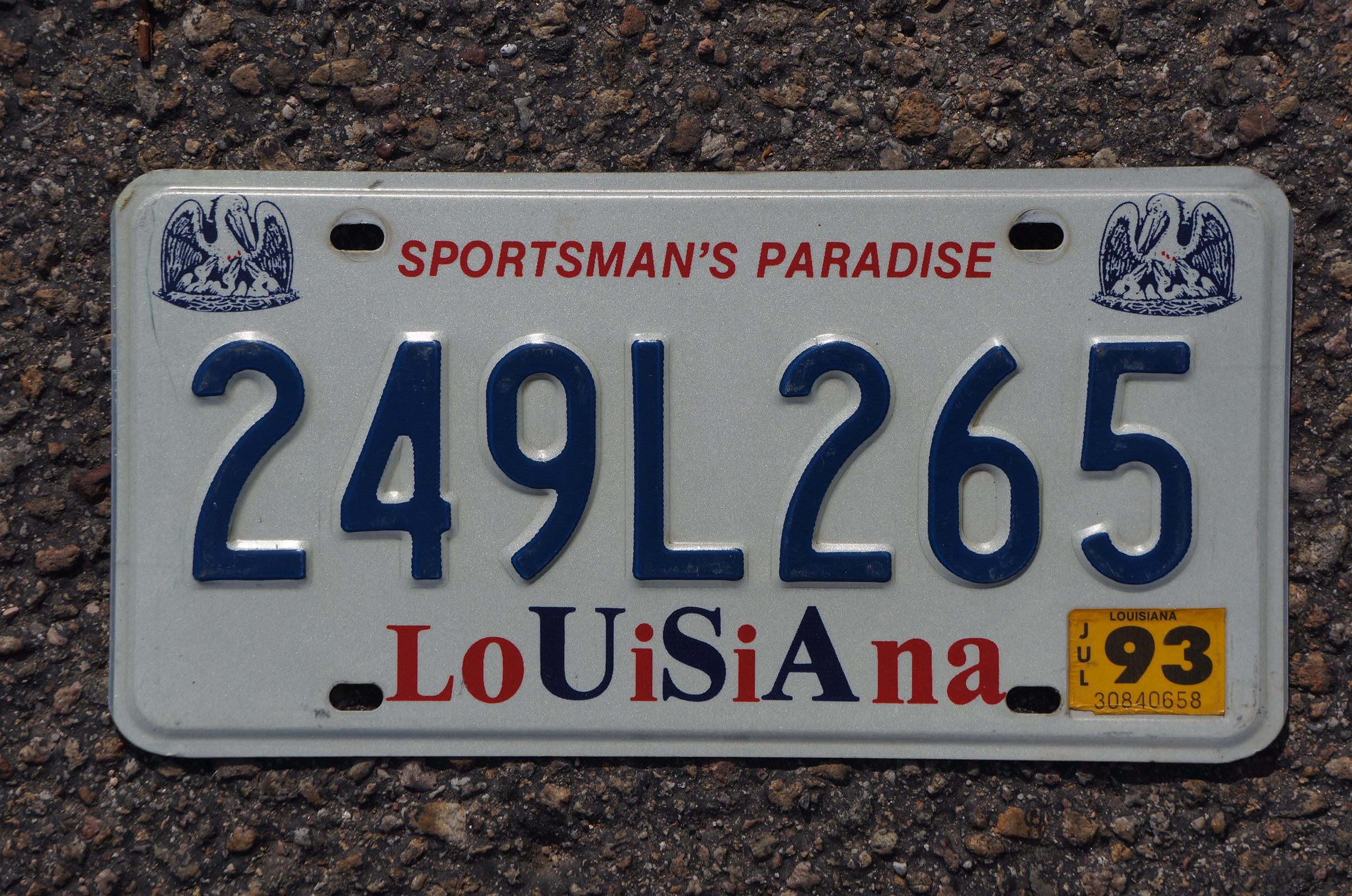 1993年 ルイジアナ州 PELICAN ヴィンテージナンバープレート スポーツ